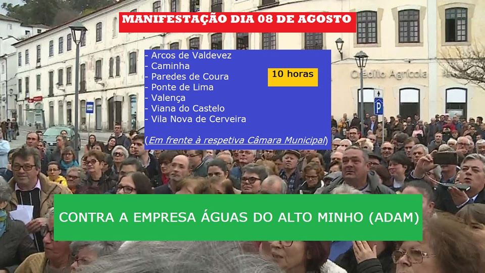 Protestos contra águas do alto minho nos sete concelhos abastecidos pela empresa 6 Protestos contra águas do alto minho nos sete concelhos abastecidos pela empresa