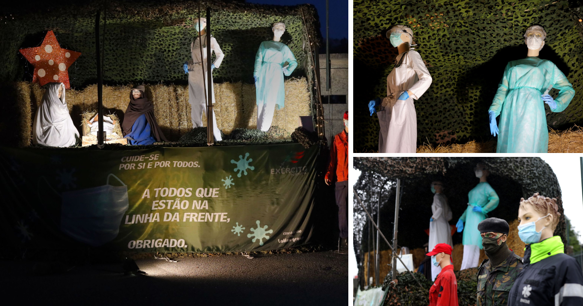 Braga: presépio do rc6 presta homenagem à linha da frente do combate à pandemia