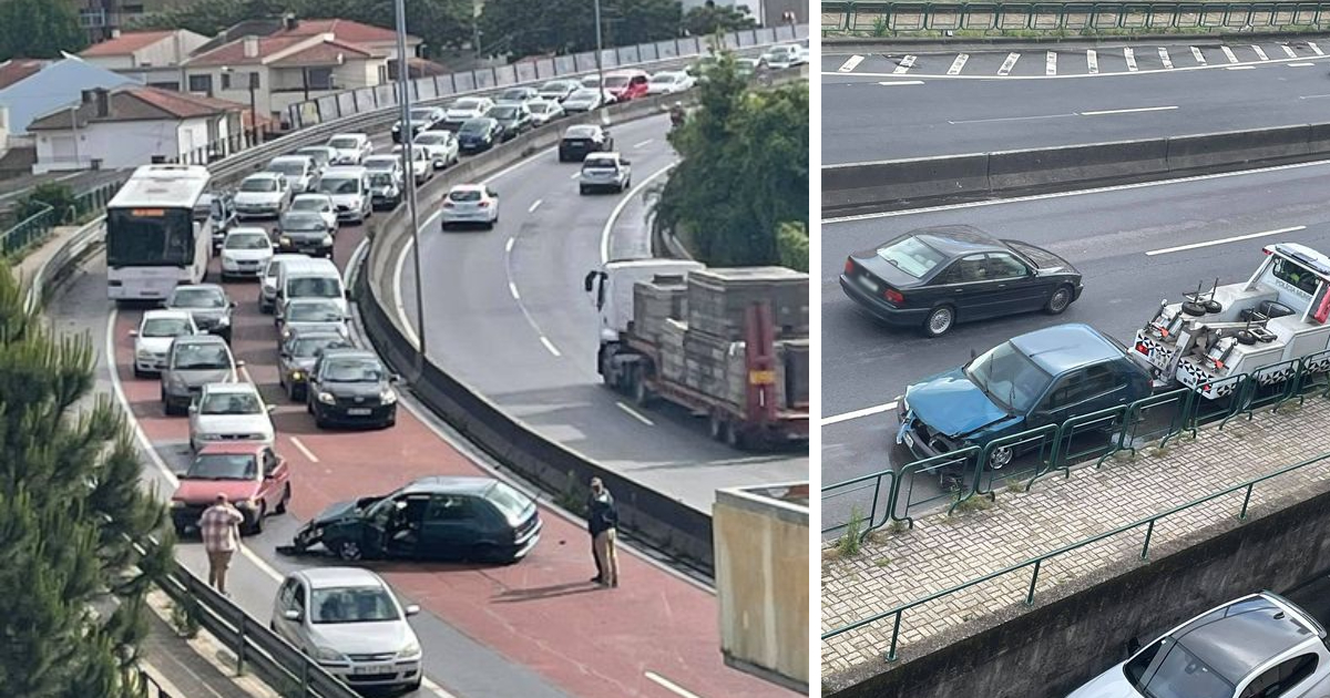 Acidente condiciona trânsito e provoca longas filas em braga