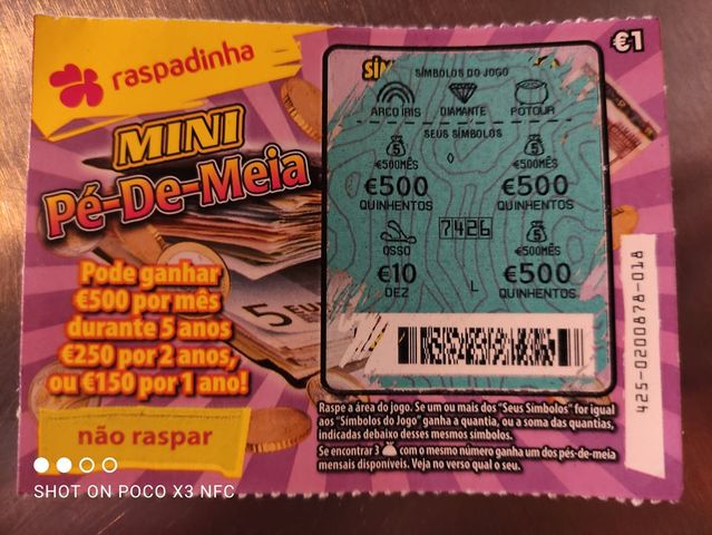 Raspadinha Mina de Ouro já disponivel com 30 mil euros