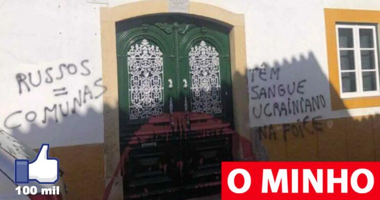 Vandalizada Sede Do PCP No Alentejo. "Têm Sangue Ucraniano Na Foice"