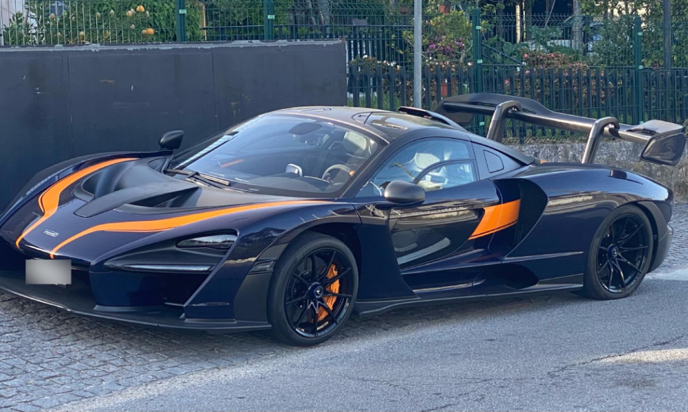 There are only 500 in the world.  Extremely rare McLaren Senna parked in the rural parish of Braga