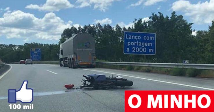 Homem de 36 anos morre em colisão entre duas motas e carro na A3