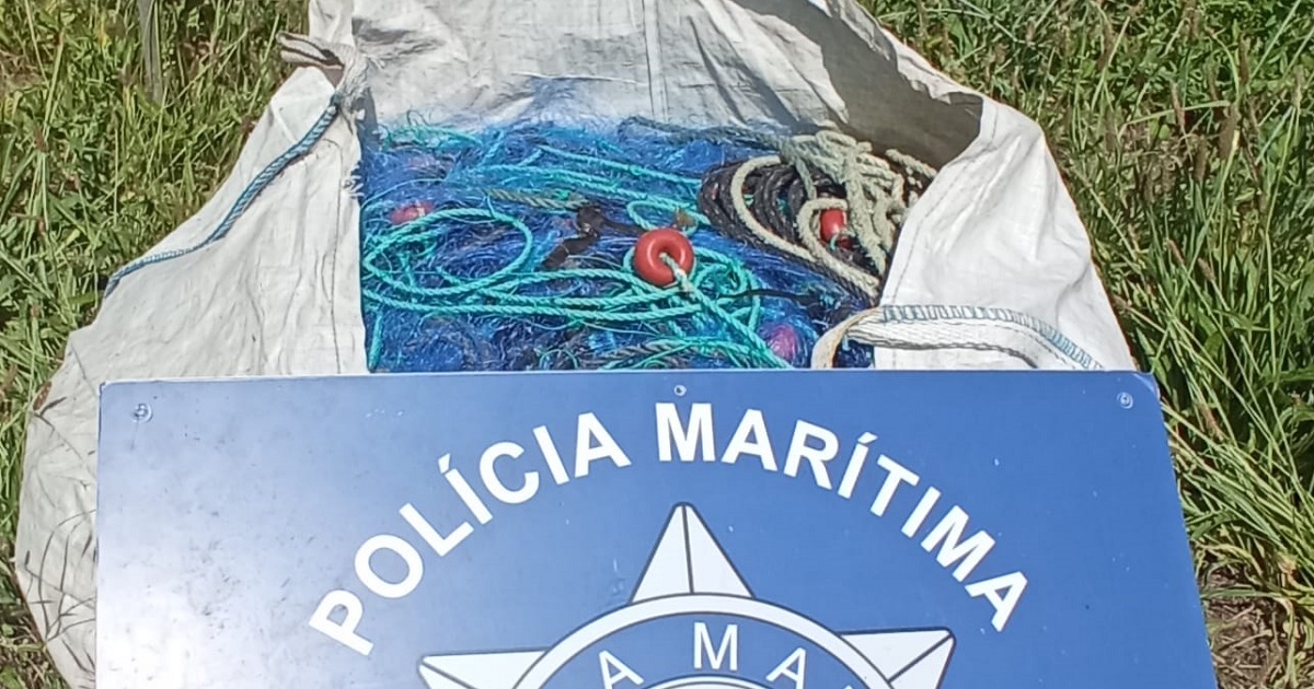 Polícia marítima apreende redes de pesca de 350 metros no rio minho