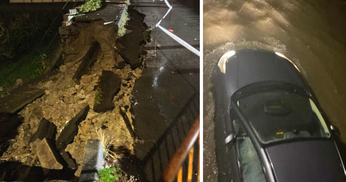 Muro caído em habitação, derrocada de estrada e muitas inundações em guimarães
