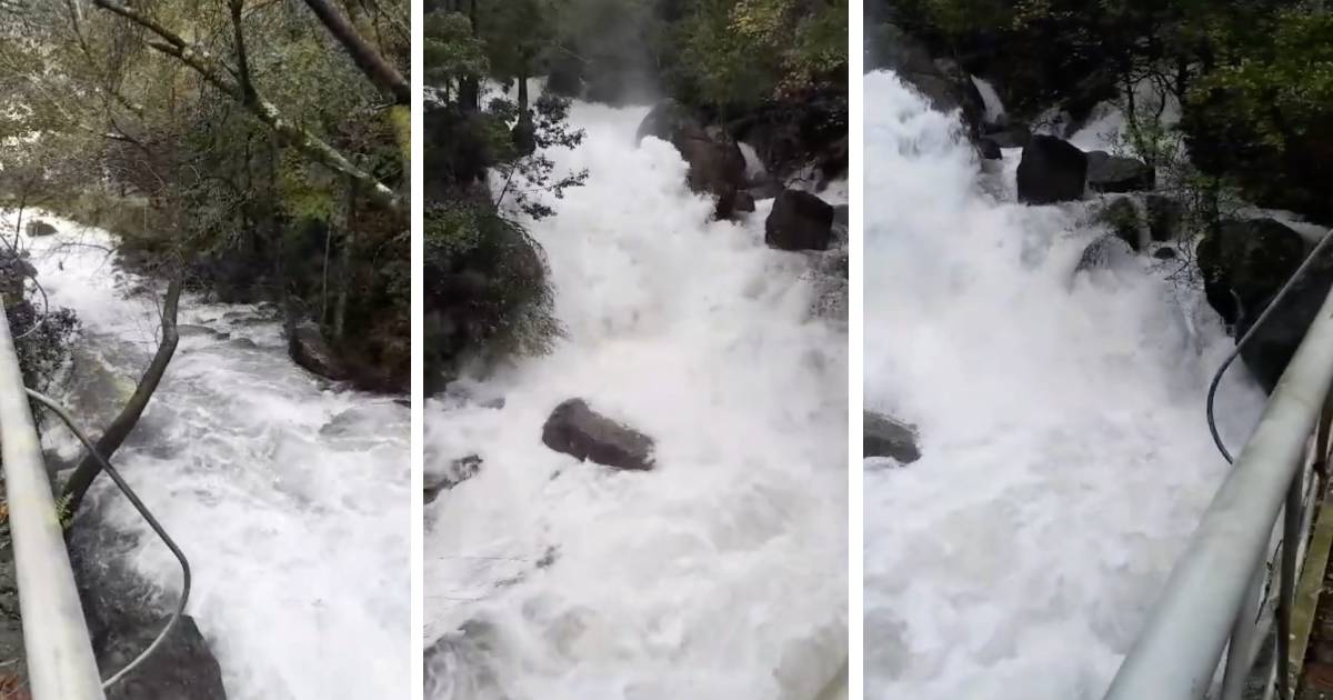 Vídeo mostra incrível força de um pequeno rio junto à senhora da abadia em amares
