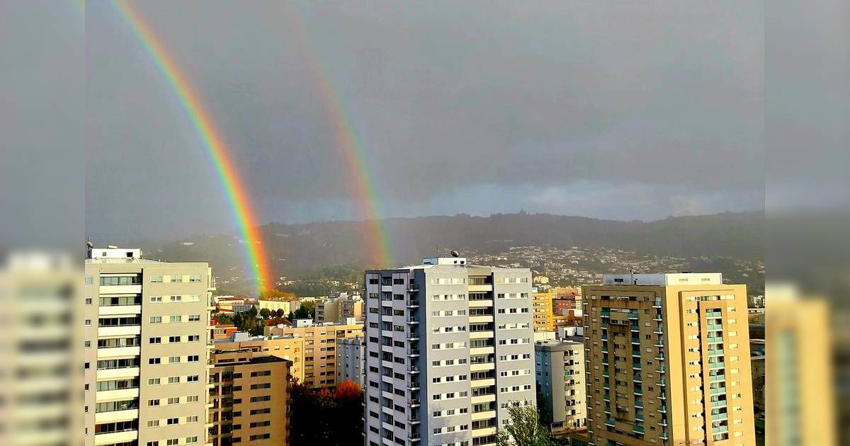 Arco-íris duplo encantou em braga
