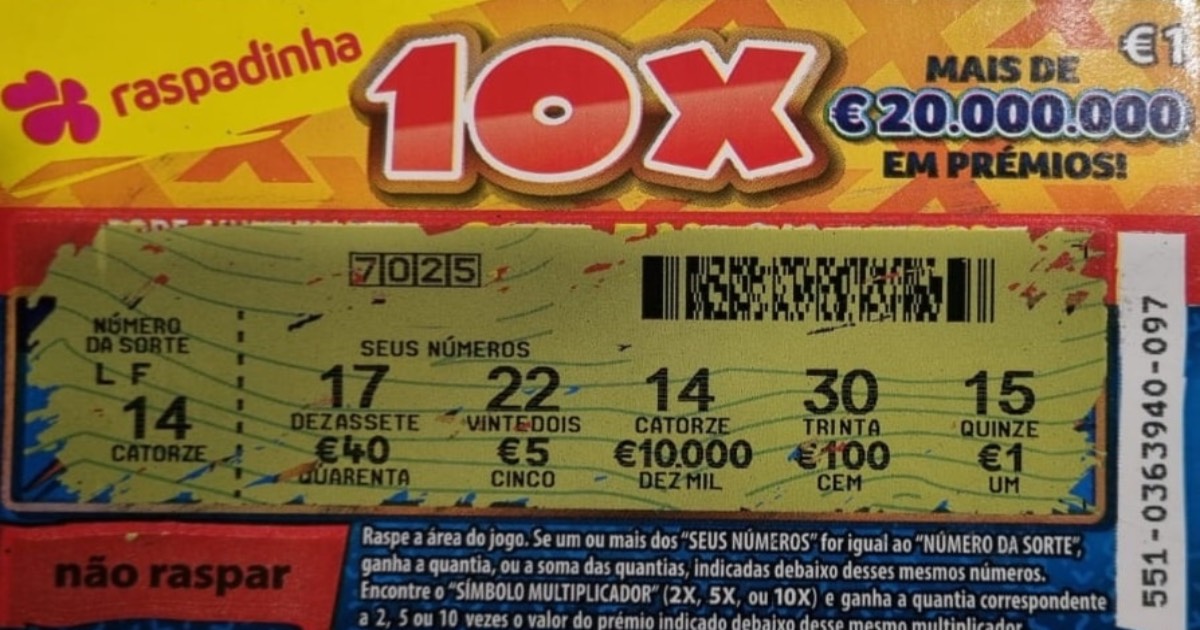 Aposta um euro e ganha 10. 000 na raspadinha a fechar o ano em famalicão