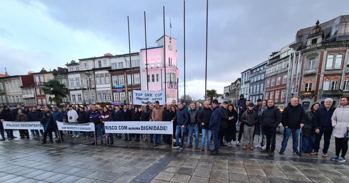 Polícias continuam em luta entre braga e viana