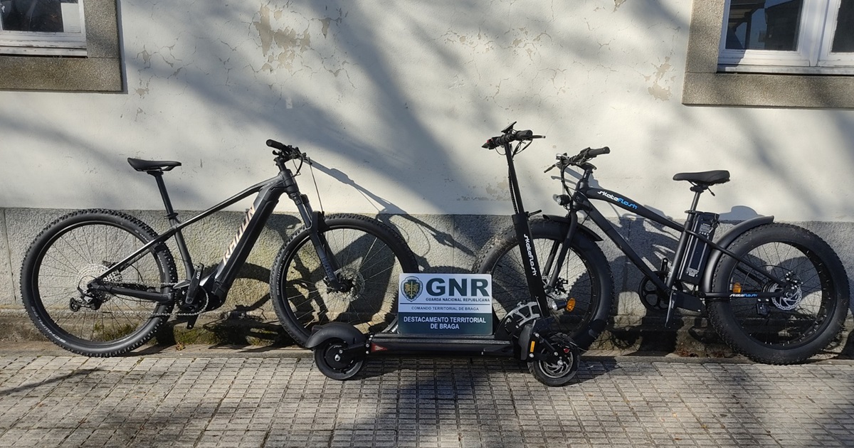 Gnr recupera bicicletas e trotineta elétrica furtadas em braga