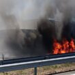 Camião arde na a7