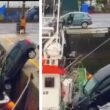 Imagens impressionantes mostram carro sem travão-de-mão a cair ao mar na galiza