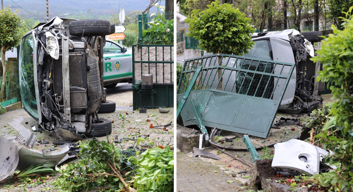 Despista-se e 'voa' para o quintal de casa em fafe