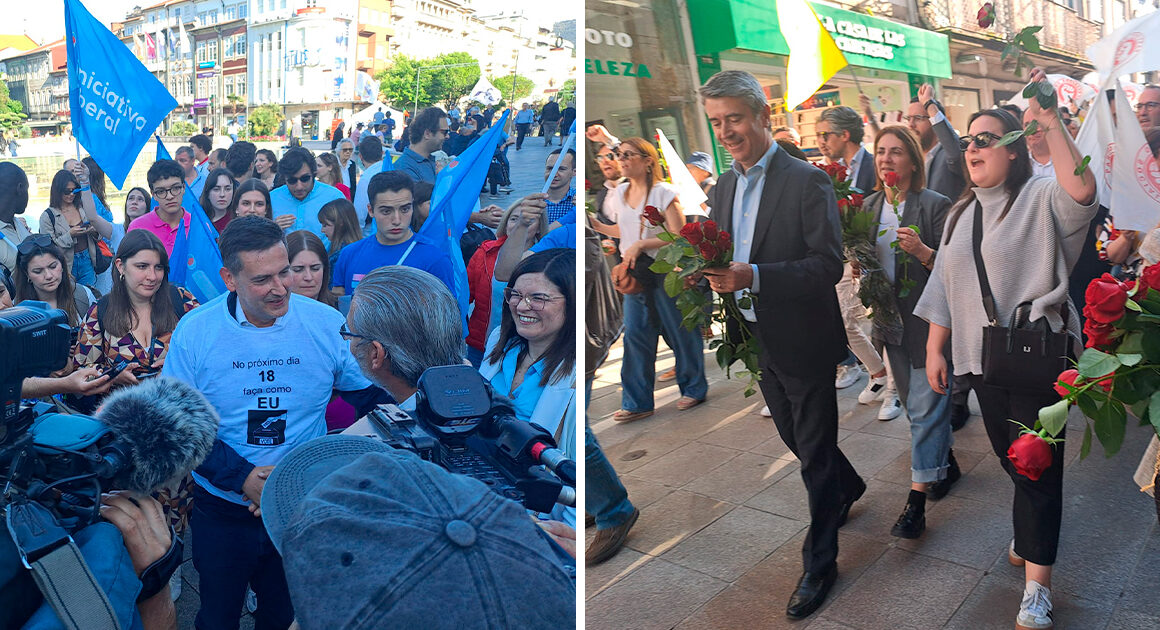 Rui rocha cruza-se com josé luís carneiro na rua do souto: "bem-vindo a braga"