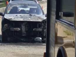 Condutor queimado numa mão após incêndio na a3