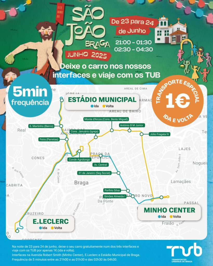 Autocarros de 5 em 5 minutos para a noitada do são joão de braga 6 Autocarros de 5 em 5 minutos para a noitada do são joão de braga
