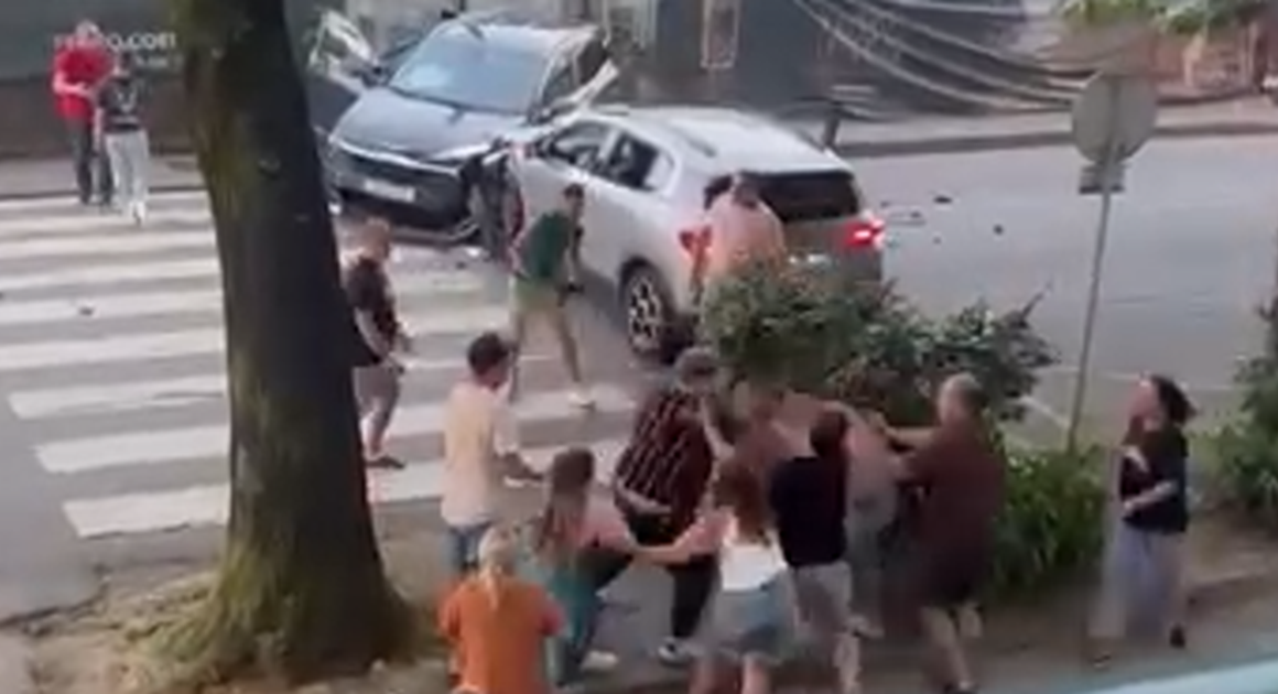 Guimarães: novo vídeo mostra pancadaria após acidente nas taipas