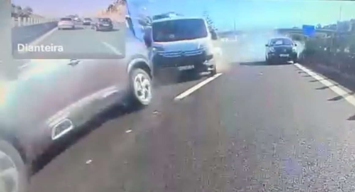 Vídeo mostra choque em cadeia na a3