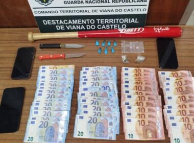 Viana: jovem sem carta apanhado com cocaína, mdma e até um taco de basebol em 'operação stop'