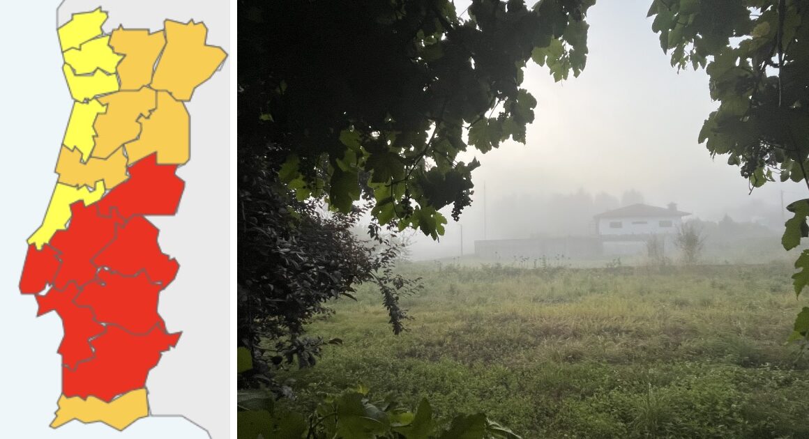 Minho acorda com neblina perto do litoral mas braga vai aos 38ºc. Metade do país a 'vermelho'