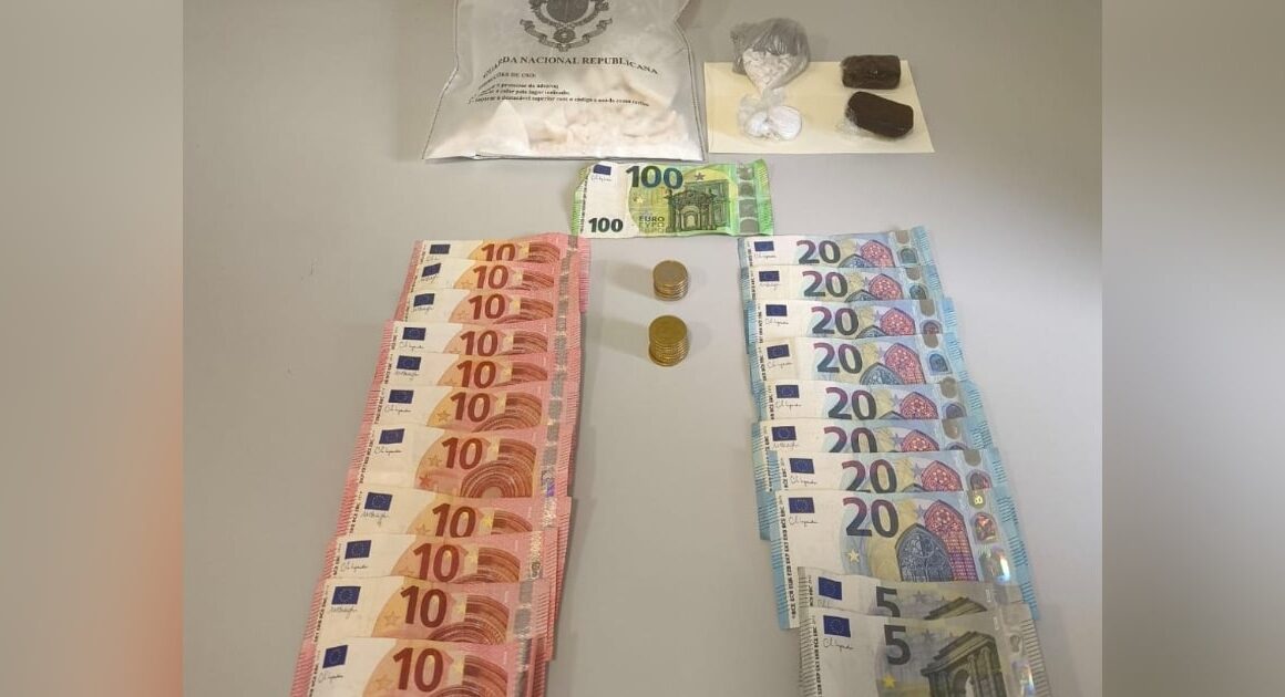 Braga: viu a gnr e tentou fugir, mas foi apanhado. Tinha 1. 900 doses de cocaína e haxixe