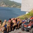 Simulacro da cruz vermelha com choque entre moto 4 e bicicleta no gerês