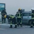 Carro arde em frente ao lidl em viana do castelo