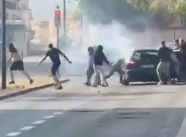 Adeptos fazem emboscada e incendeiam carro em lisboa. Há 4 feridos