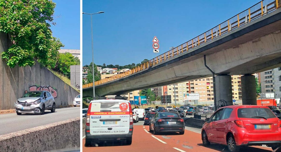 Choque em cadeia congestiona trânsito entre o braga parque e a estação