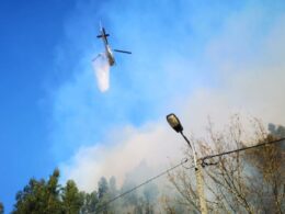 Dois meios aéreos no combate a incêndio em vieira do minho