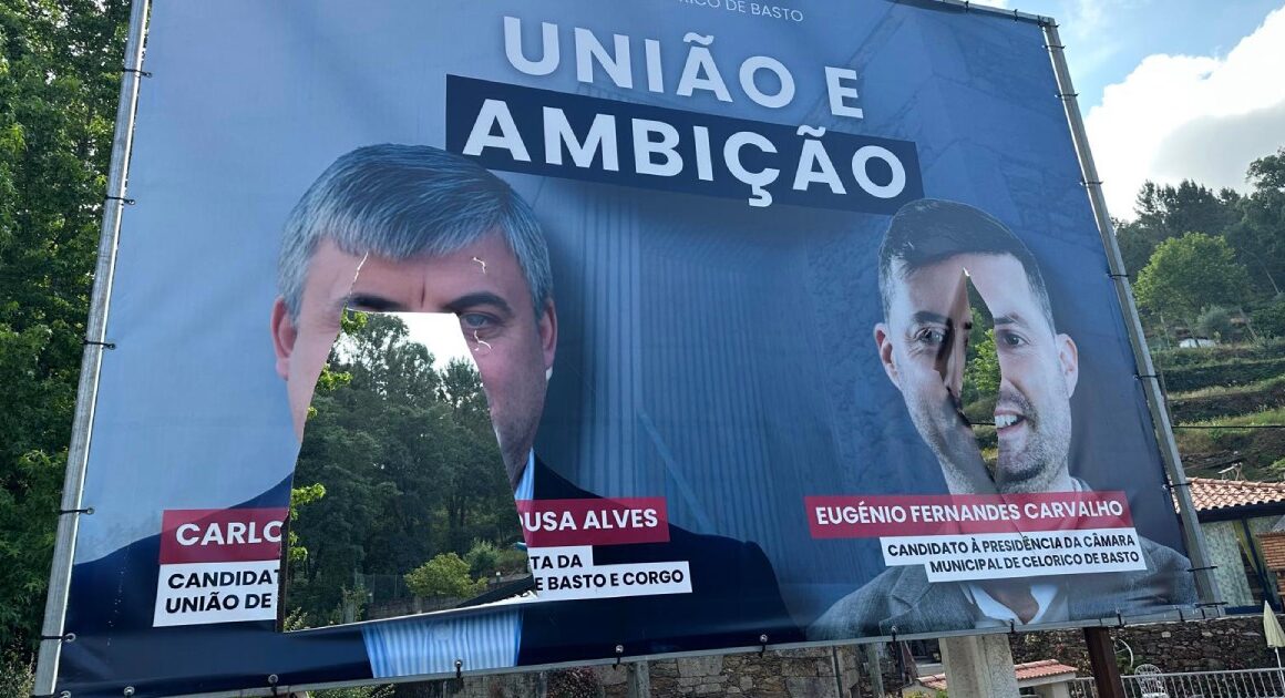 Vandalizado cartaz do ps em celorico de basto