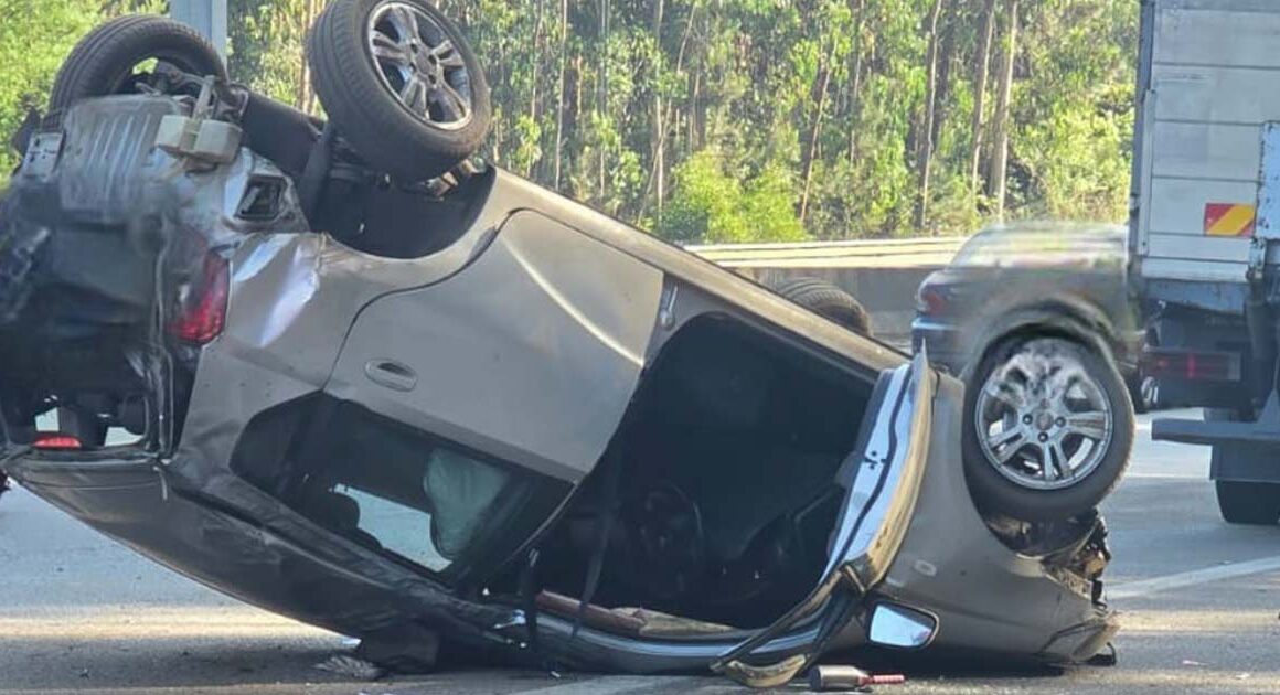 Mulher ferida em capotamento na a3 no sentido braga-porto