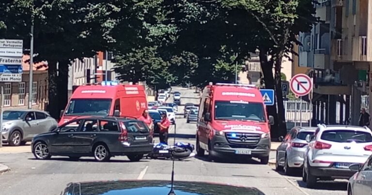 Motociclista de 20 anos ferido após colisão em guimarães
