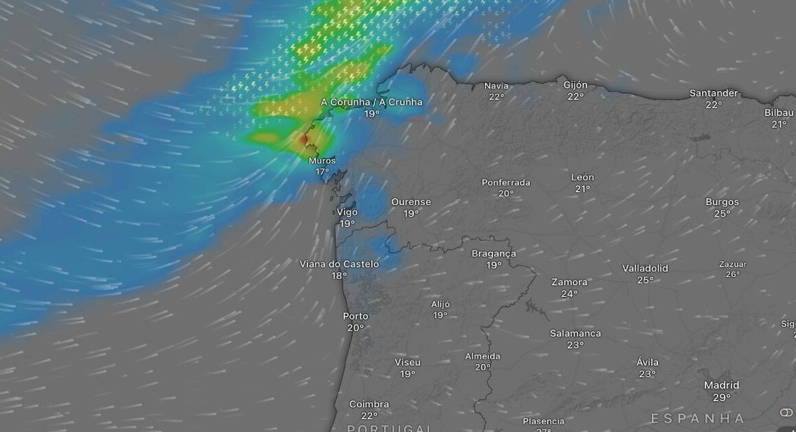 Superfície frontal já está a chegar ao minho. Esperada chuva moderada