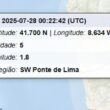 Sismo sentido em ponte de lima