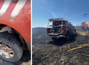 Viatura dos bombeiros de cabeceiras de basto danificada durante incêndio
