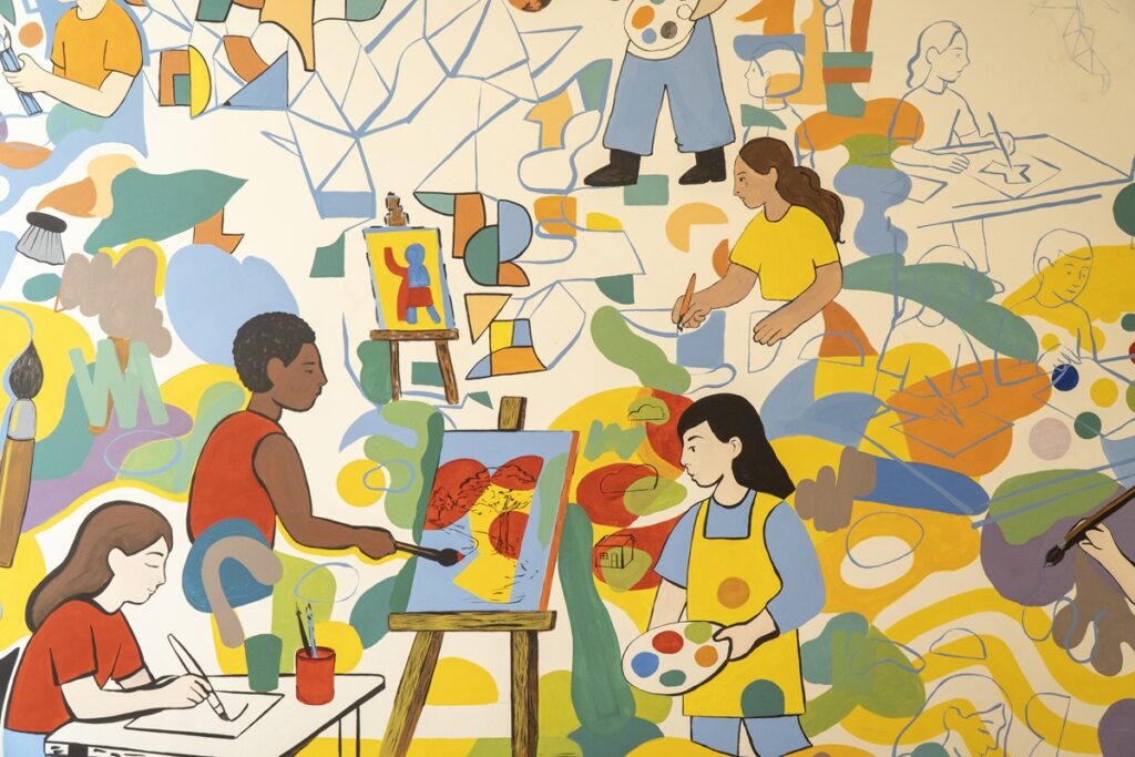 Nesta escola primária de viana nasceu um mural de 16 metros com desenhos animados 6 Nesta escola primária de viana nasceu um mural de 16 metros com desenhos animados
