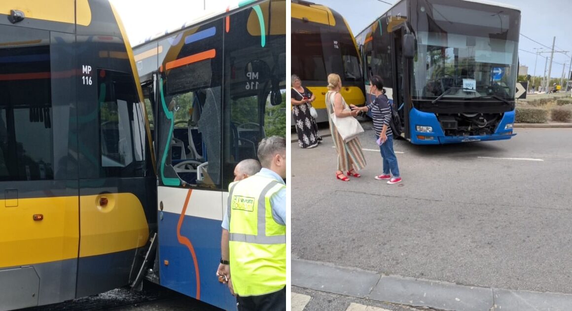 Metro colide com autocarro em vila do conde