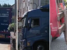 'traído' pelo gps, camião de transportadora de cerveira fica 'entalado' na galiza
