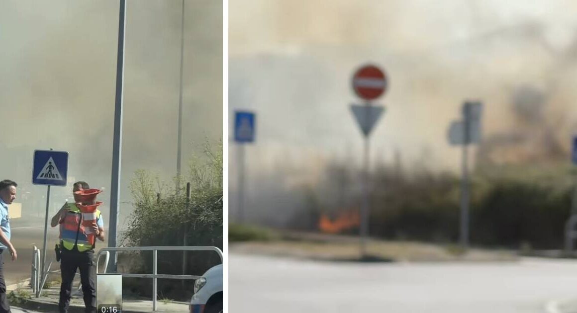 Incêndio atrasa o trânsito em viana