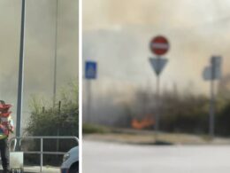 Incêndio atrasa o trânsito em viana