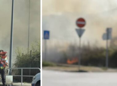 Incêndio atrasa o trânsito em viana