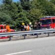 Carro de bombeiros que ia combater fogo no lindoso capota na a3. Há 5 feridos