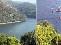 Dois helicópteros ajudam no combate a incêndio em vieira do minho