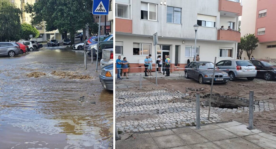 Conduta de água 'estoura' e causa o pânico em viana