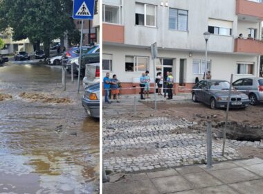 Conduta de água 'estoura' e causa o pânico em viana