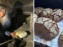 Fazer pão à moda antiga na serra da cabreira em vieira do minho