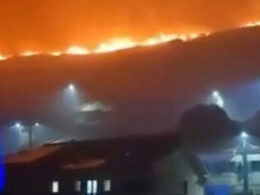 Fogo está a 200 metros das casas em terras de bouro