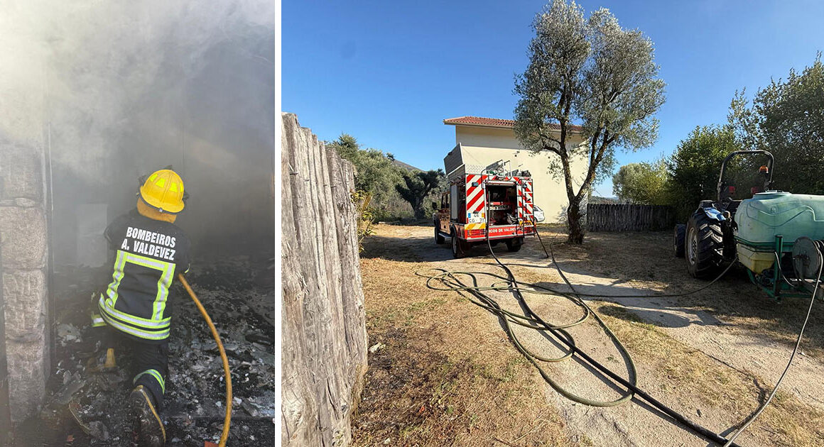 Chamas consomem anexo de casa em arcos de valdevez
