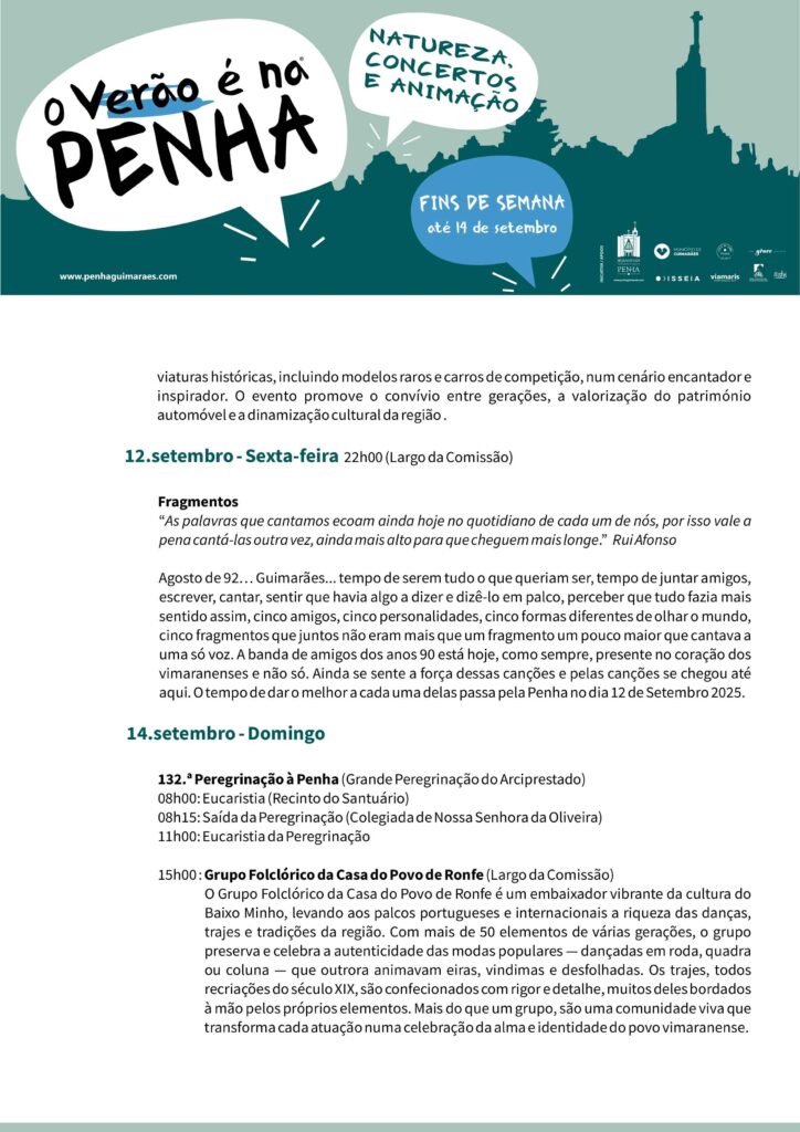 Guimarães: mais de 30 eventos na penha este verão 13 Guimarães: mais de 30 eventos na penha este verão